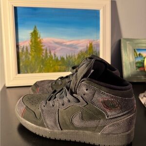 Jordan Black and Cement Grey Sneaker Accent